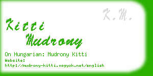 kitti mudrony business card